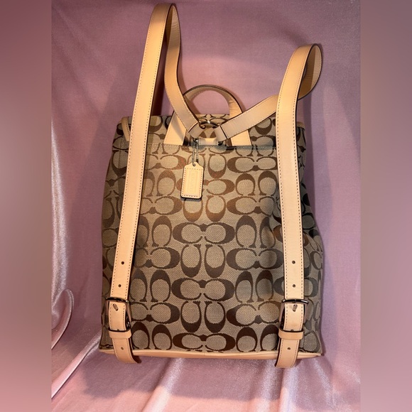 Authentic Vintage Coach Classic Signature Monogram Buckle Backpack – Khaki/Tan - Picture 3 of 8